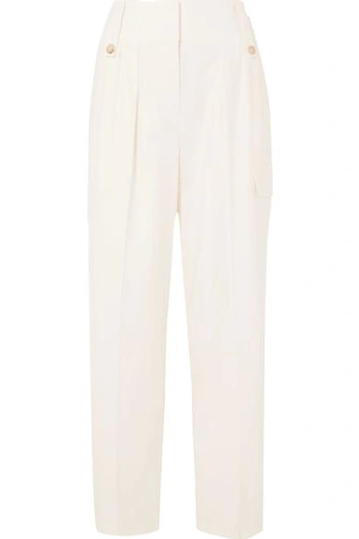 Shop The Row Piefer Wool-blend Wide-leg Pants In White