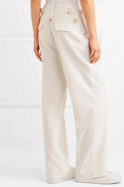 Shop The Row Piefer Wool-blend Wide-leg Pants In White
