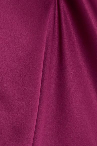 I.d. Sarrieri Colette Chantilly Lace-trimmed Silk-blend Satin Chemise ...