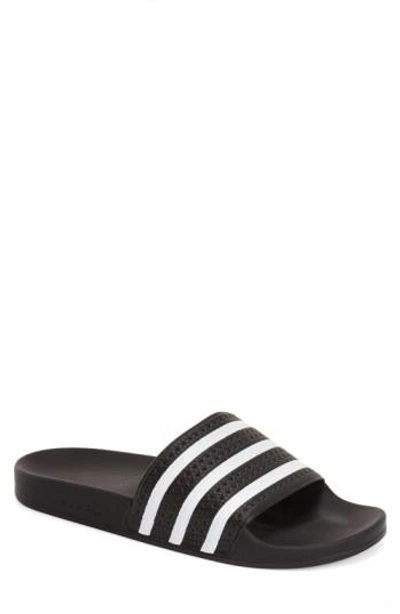 Shop Adidas Originals 'adilette' Slide Sandal In Black/ White/ Black