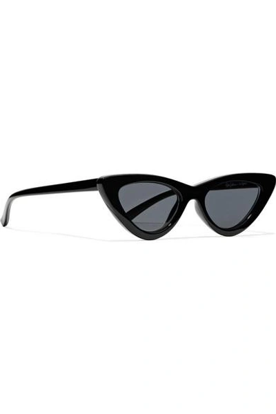 Shop Le Specs + Adam Selman The Last Lolita Cat-eye Acetate Sunglasses In Black