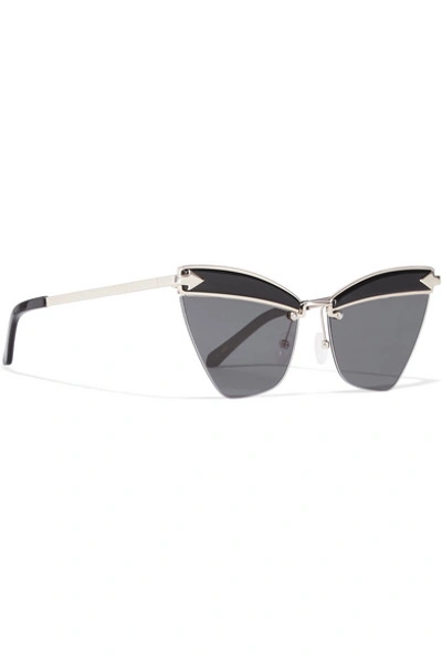 Shop Karen Walker Sadie Cat-eye Acetate And Gold-tone Sunglasses In Black
