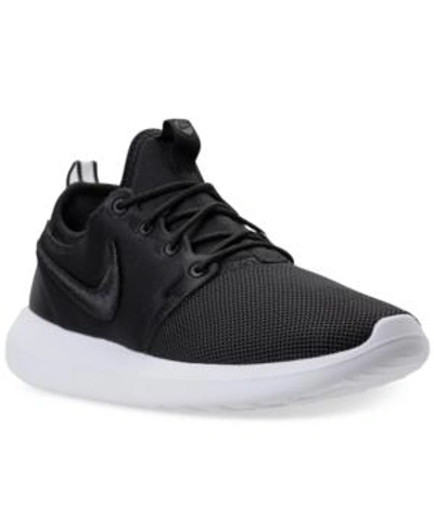 Shop Nike Women's Roshe Two Breeze Casual Sneakers From Finish Line In Black/black-white-glacier