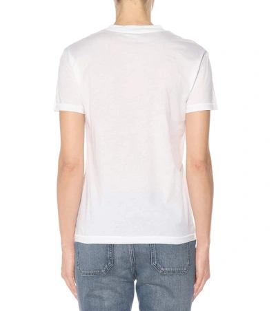 Shop Ganni Harway Cotton T-shirt In White