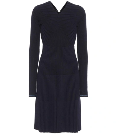 Shop Victoria Beckham Wool-blend Sweater Dress In Blue