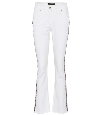 Shop Etro Embroidered Jeans In White