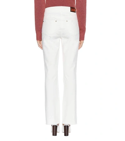 Shop Etro Embroidered Jeans In White