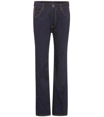 Shop Prada Flared Jeans In Blue