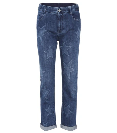 Shop Stella Mccartney Boyfriend Star Cropped Jeans In Llue