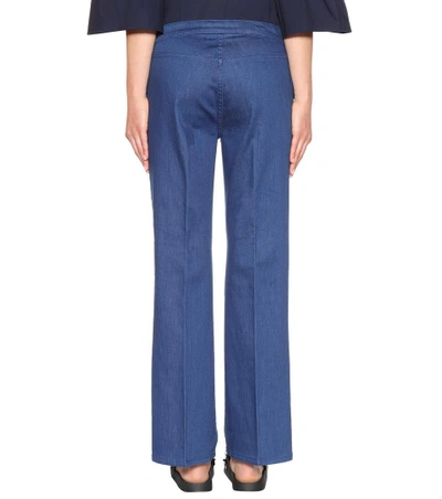 Shop Tory Burch Luisa Flared Jeans In Blue