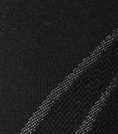 Shop Y-3 Knitted Wool-blend Tights In Black