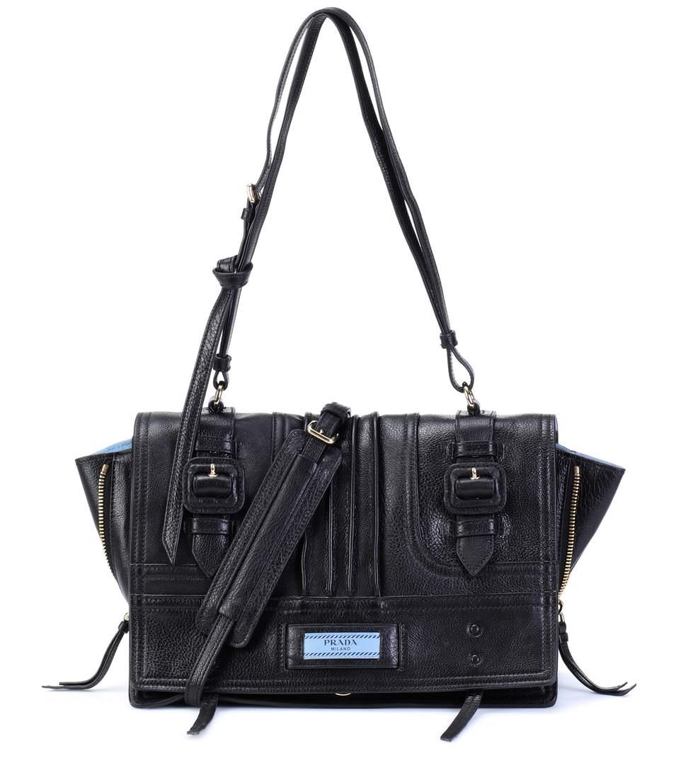 prada etiquette leather shoulder bag