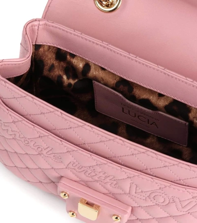 Shop Dolce & Gabbana Lucia Embellished Leather Shoulder Bag