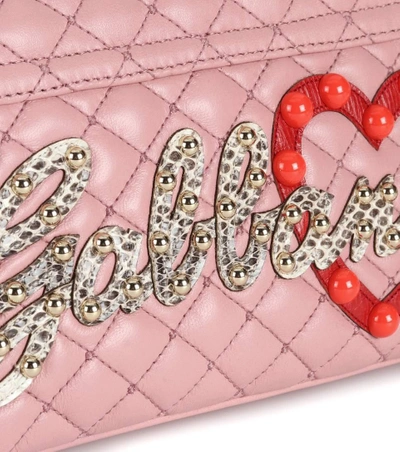 Shop Dolce & Gabbana Lucia Embellished Leather Shoulder Bag