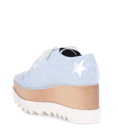 Shop Stella Mccartney Elyse Star Platform Derby Shoes In Blue