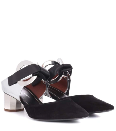 Shop Proenza Schouler Suede And Leather Mules In Black