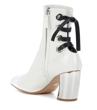 Shop Proenza Schouler Glossed-leather Ankle Boots In White