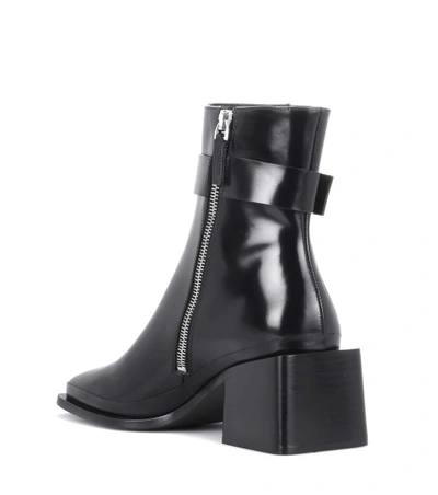 Shop Jil Sander Leather Ankle Boots In Black