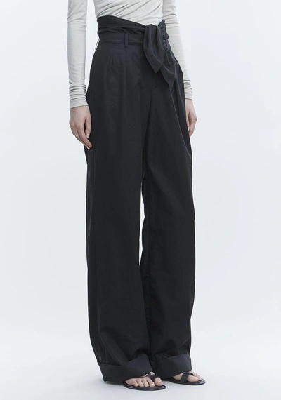 Shop Alexander Wang Poplin Pleat Front Pant In Black