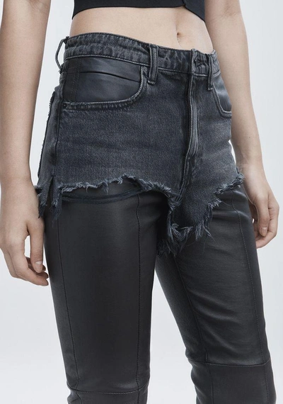 Shop Alexander Wang Hybrid Moto Pants In Ash Gray