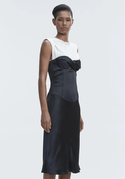 Shop Alexander Wang Satin Twisted Cup Dress In Black