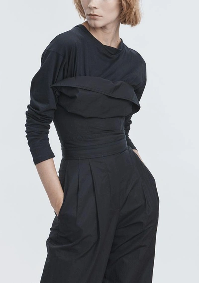 Shop Alexander Wang Deconstructed Poplin Jumpsuit In Black