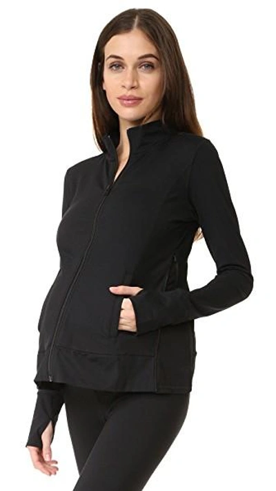 Shop Ingrid & Isabel Active Side Zip Maternity Jacket In Black