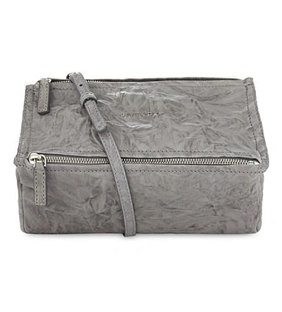Shop Givenchy Pandora Leather Cross-body Bag In Pearl Grey