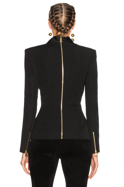 Shop Balmain Corset Blazer In Black