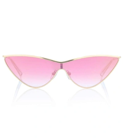 Shop Le Specs X Adam Selman The Fugitive Sunglasses In Pink
