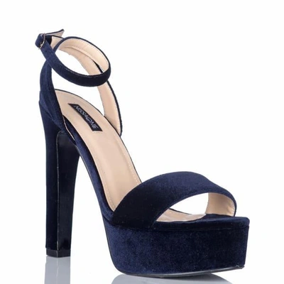Shop Nissa Velvet Sandals With Strap & Platform