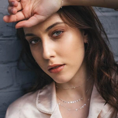 Lily Flo Jewellery Stardust Scattered Stars Solid Gold Double Layered Necklace