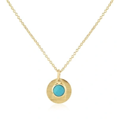 Auree Jewellery Bali 9ct Gold December Birthstone Necklace Turquoise