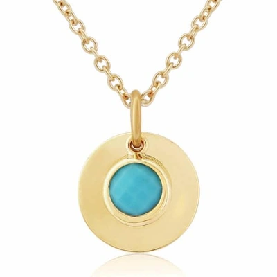 Auree Jewellery Bali 9ct Gold December Birthstone Necklace Turquoise