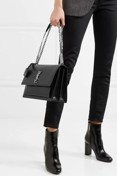 Sunset Monogram Ysl Large Flap-top Shoulder Bag In Black