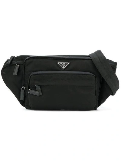 Shop Prada Nylon Belt Bag In Black