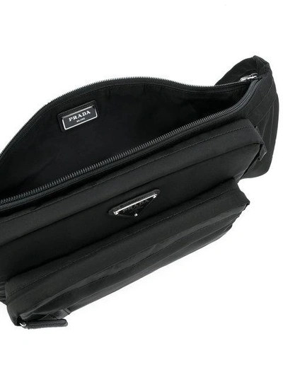 Shop Prada Nylon Belt Bag In Black