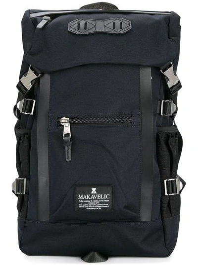 Shop Makavelic Double Line Backpack In Blue