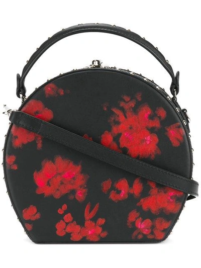 Shop Bertoni 1949 Floral Print Studded Shoulder Bag