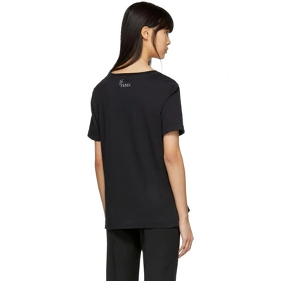 Shop Fendi Black Karlito Glitter T-shirt In F0gme Black