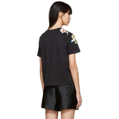 Shop 3.1 Phillip Lim / フィリップ リム 3.1 Phillip Lim Black Floral Applique T-shirt In Ba001 Black