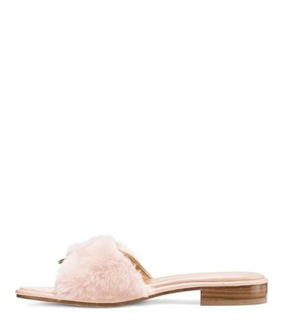 Shop Stuart Weitzman The Fuzzywuz Sandal In Nude Leather