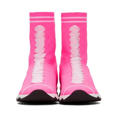 Shop Fendi Pink Sock High-top Sneakers In F09g8 Fusch