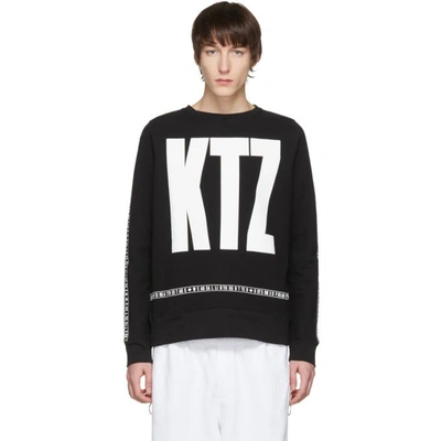 Shop Ktz Black Letter Logo Sweatshirt In Black / White