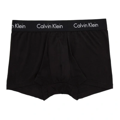 Shop Calvin Klein Underwear Black Modal Body Trunk Boxer Briefs