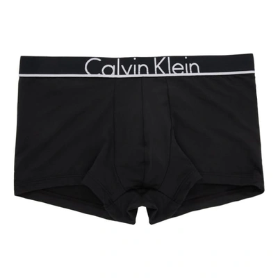 Shop Calvin Klein Underwear Black Low-rise Ck Id Trunk Boxer Briefs In 001 Black