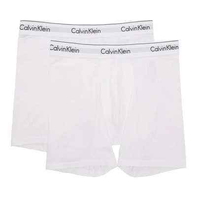 Shop Calvin Klein Underwear Two-pack White Low-rise Boxer Briefs