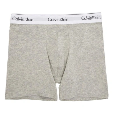 Shop Calvin Klein Underwear Two-pack Black & Grey Low-rise Boxer Briefs