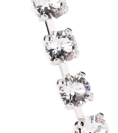 Shop Miu Miu Embellished Clip-on Earrings In Silver