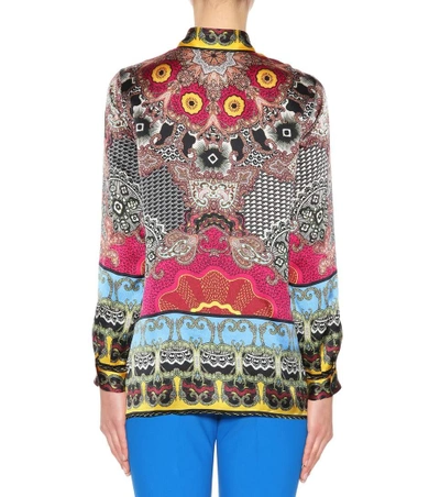 Shop Etro Printed Silk-satin Shirt In Multicoloured